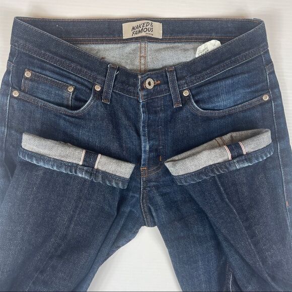 Naked & Famous Chinese New Year Fire Monkey Selvedge Denim Super Skinny Guy Fit - Picture 1 of 12